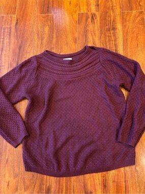 croft & barrow Plum Textured Knit Sweater